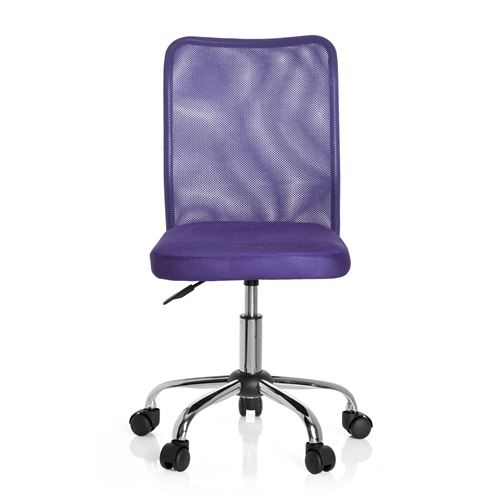 Chaise de bureau pour enfant / Siège pivotant KIDDY NET tissu maille violet hjh OFFICE