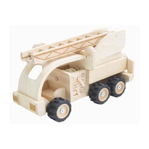 PLAN TOYS Camion de pompiers en bois naturel