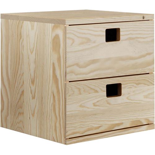 Astigarraga - Meuble de rangement en pin massif Dinamic 2 tiroirs