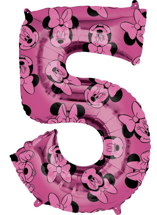 Amscan ballon d'aluminium Minnie Mouse 5 ans junior 45 x 66 cm rose