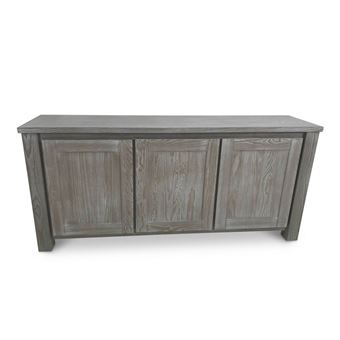 Buffet 3 Portes Bois Massif Gris Gabriel