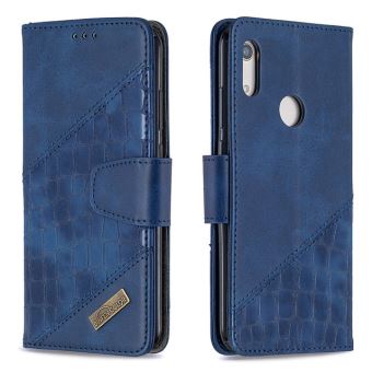 Coque PU Cuir FAYANGRIES pour Huawei Y6s /Y6 (2019)/ Y6 Prime (2019) Support Protection Flip étui - Bleu Foncé - 1