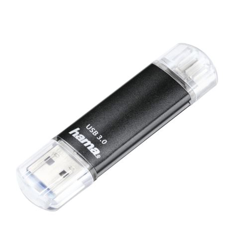 Clé USB Laeta Twin, USB 3.0, 64 GB, 40 MB/s, noire, emballage fin
