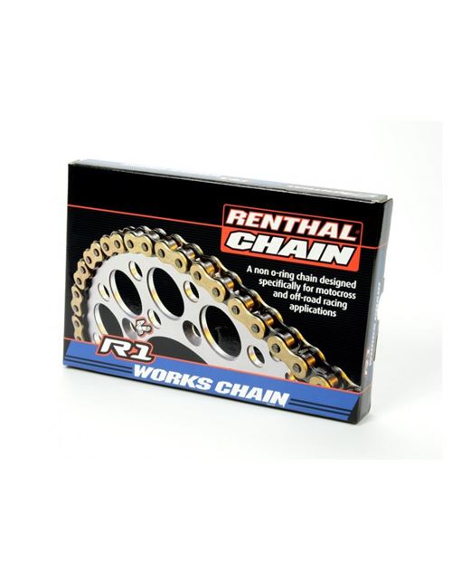Chaîne de transmission RENTHAL 520 R1 Works or/noir 118 maillons