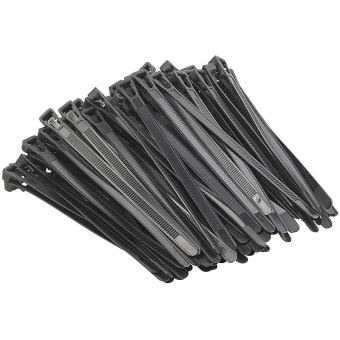 Colliers de serrage manuel noirs en plastique pour câble électrique