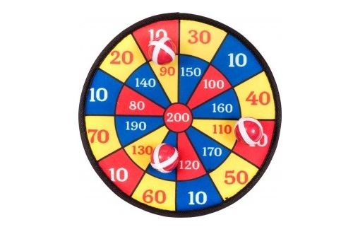 Kids Fun jeu de fléchettes velcro 28 cm 4 pièces