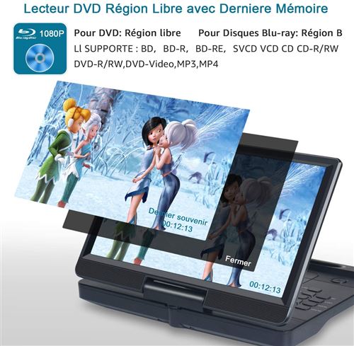 D-JIX PVS1006-20 Lecteur DVD/Blu-Ray portable Lecteur DVD portable