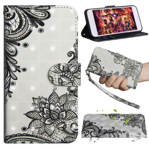 Etui en PU Décoration par points lumineux fleur noire pour votre Samsung Galaxy S10 5G