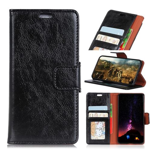 Etui en PU divisé noir pour votre LG G7 ThinQ