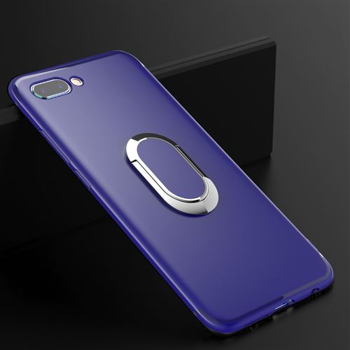 Coque en TPU anneau doigt mat bleu pour votre Huawei Honor 10