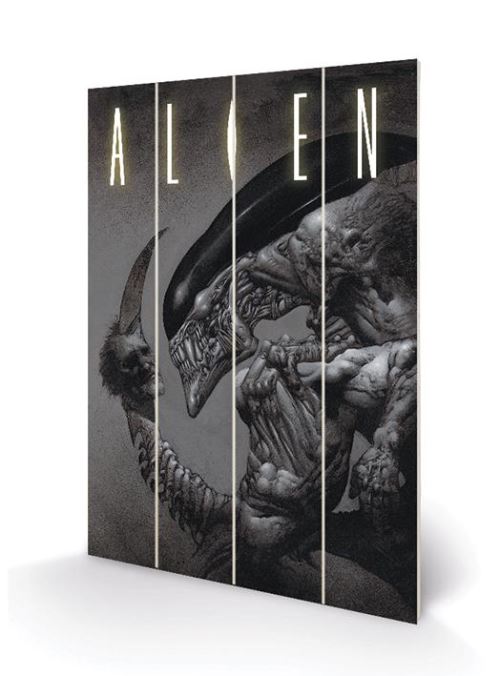ALIEN - Head on Tail - Impression sur bois 40x59cm