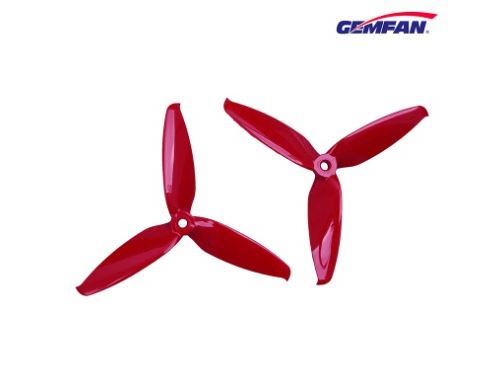 2 paires Gemfan Flash 5552 5.5x5.2 PC Hélice 3 pales rouge