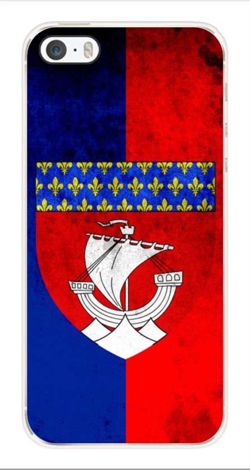 Coque en silicone imprimée compatible iPhone 5 iPhone 5S Drapeau Paris