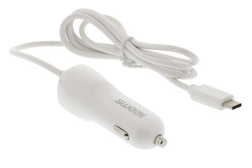 SWEEX Chargeur allume-cigare USB-C - 3 A - Blanc