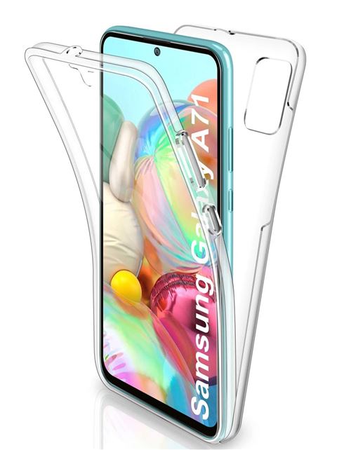 Coque pour Samsung Galaxy A71 - Protection Silicone Intégrale Transparent Souple Ultra Mince 2 Parties Avant Arrière Emboitable [Phonillico®]