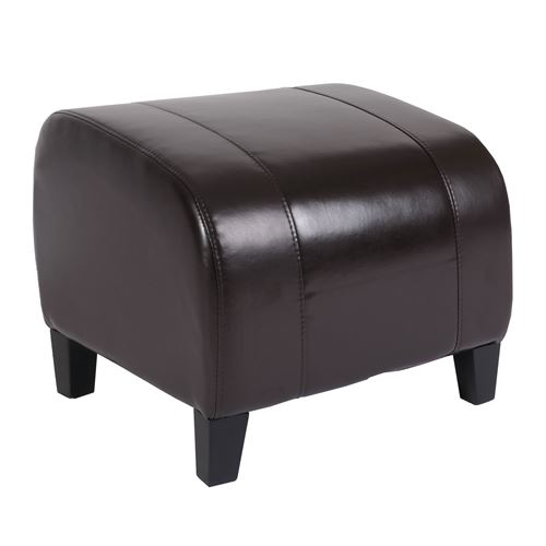 Mendler Marron Pouf Carré En Cuir - Image 3