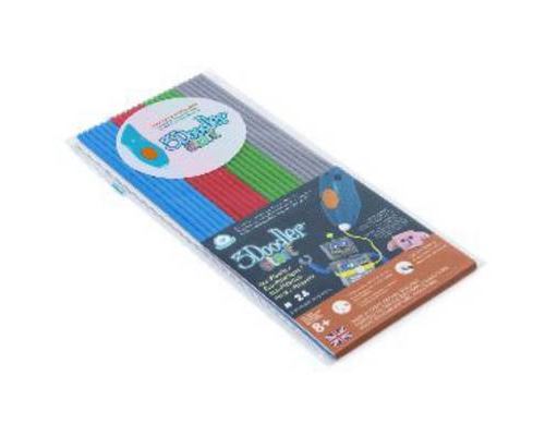 3Doodler 3DS-ECO-MIX2-24 Primary Pow Pack de filaments élastique 1.75 mm 27 g bleu, rouge, vert, gris-blanc 24 pc(s)