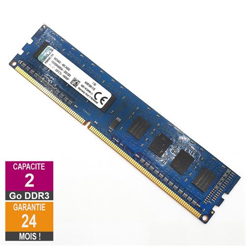 Barrette Mémoire 2Go Ram Ddr3 Kingston Kvr16N11/2 Dimm Pc3-12800U 1Rx8