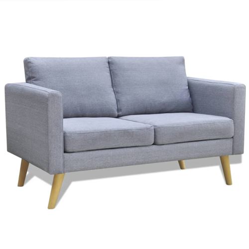 Vidaxl Gris Canapé À 2 Places Tissu Clair