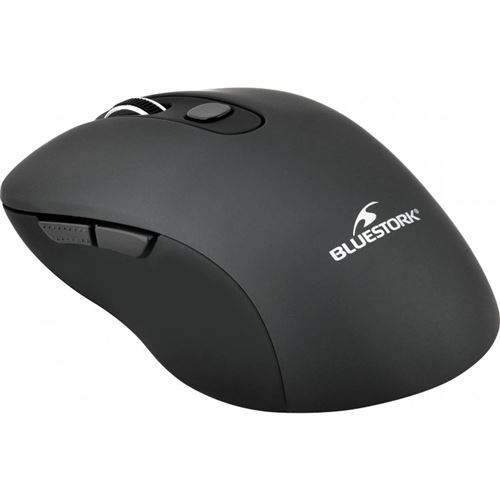 BLUESTORK Comfort Mouse - Muis - optisch - 6 knoppen - draadloos - 2.4 GHz - USB draadloze ontvanger - zwart
