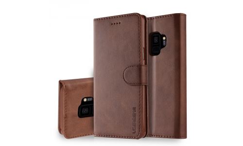Etui type portefeuille pour Galaxy-S9 marron gamme LC.IMEEKE
