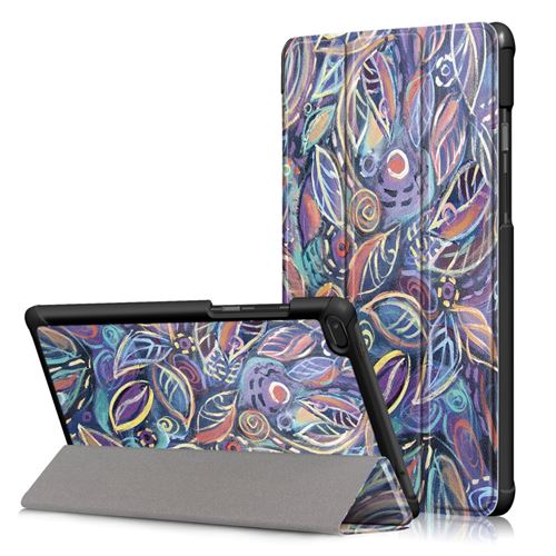 Etui en PU impression de motifs triplexes feuilles pour votre Lenovo Tab E8 TB-8304F