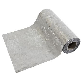 Chemin De Table Peau De Peche Poinsettia Gris Argent 14 Cm 4 M