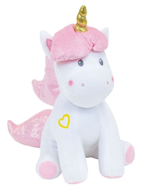Jemini licorne licorne peluche peluche 30 cm fillettes blanc/rose