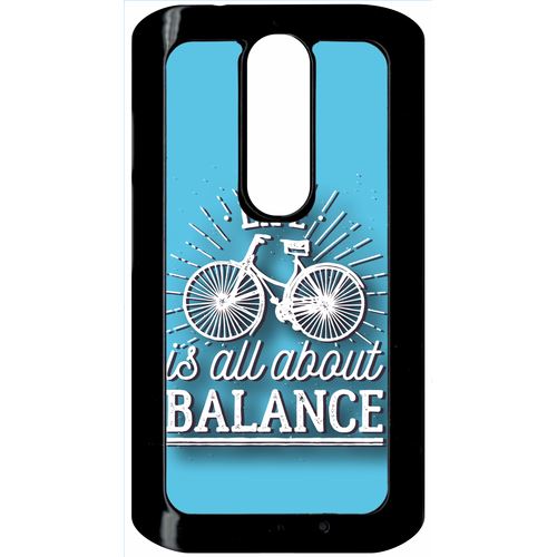 Coque Motorola Moto X Force Life Il All About Balance Fond Bleu