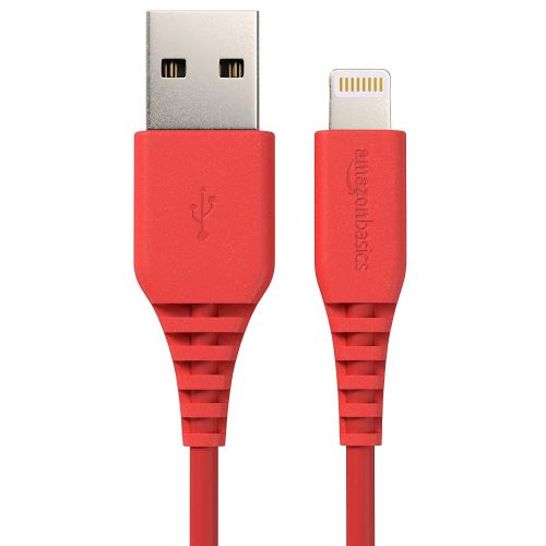 AmazonBasics Câble Lightning vers USB A, Certifié Apple MFi - Rouge, 0,1 m