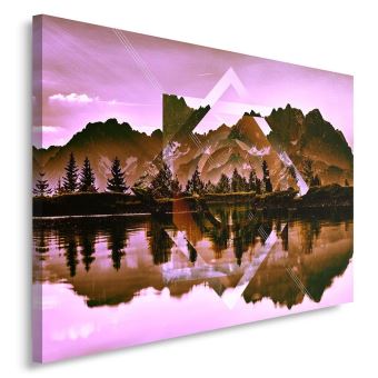 Tableau Mural Perroquet Jungle Tropicale - 60x40 Cm - Impression Sur Toile Avec Cadre Bois - Décoration Murale Moderne