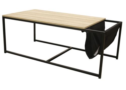Table basse avec porte-revues coloris naturel - 112 x 60 x 45 cm -PEGANE-