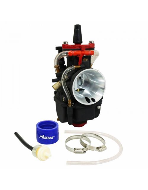 Carburateur maikuni pwk 30 power jet entre air poli Noir mat