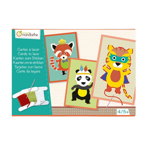 Cartes à lacer animaux - Loisir créatif - 4/5 ans et +