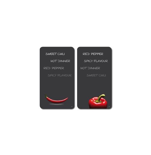 Planche à découper en verre - Couvre plaques - Lot de 2 - Chili