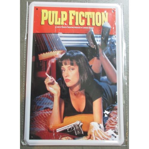 plaque pin up pulp fiction affiche tole film culte deco ciné