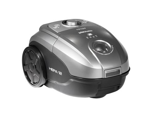 CONCEPT VP8073 Electroménager Solido, Aspirateur avec Sac, 7 Niveaux de Filtration, Filtre Antibacterien Hepa 12, 15 Kpa, Brosse Eco/Meubles argent 3,7 L