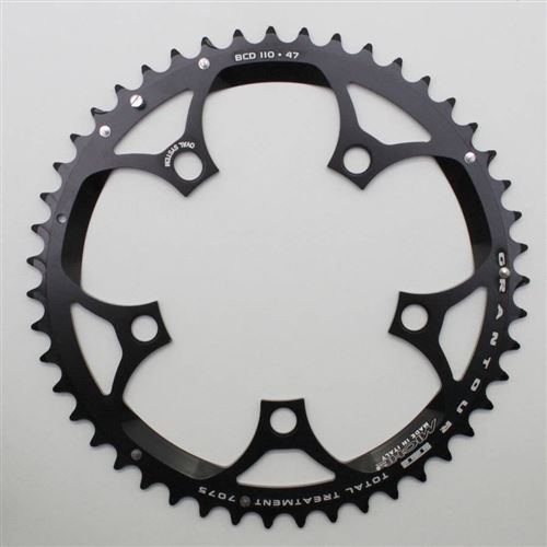 Plateau route 5bra 47dts d.110 compact exterieur noir alu miche type shimano et campagnolo 9-10v.