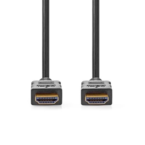 Nedis - HDMI-kabel met ethernet - HDMI male recht naar HDMI male recht - 50 cm - zwart - rond