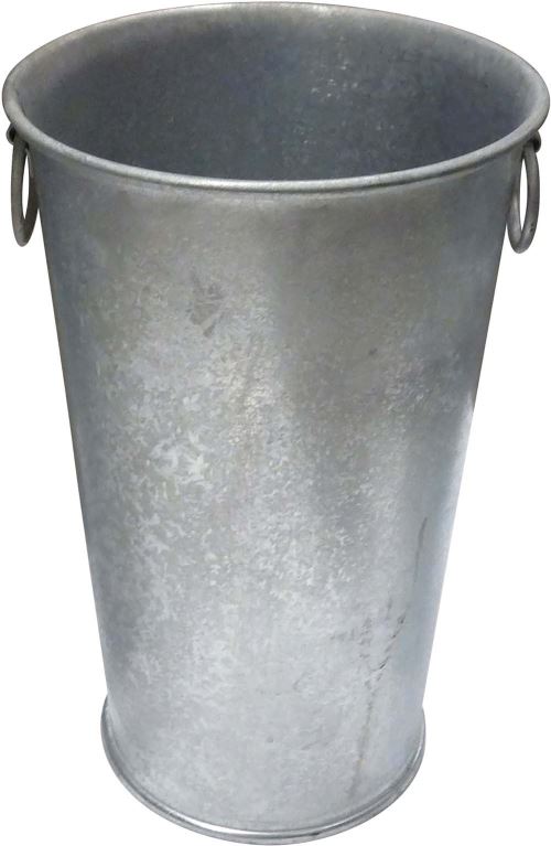 Jardinière ronde haute ultra résistante en zinc patiné 44 x 70 cm