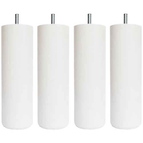 Jeu De Pieds Cylindriques O 6,2 Cm H 24,5 Cm Blanc - Lot De 4