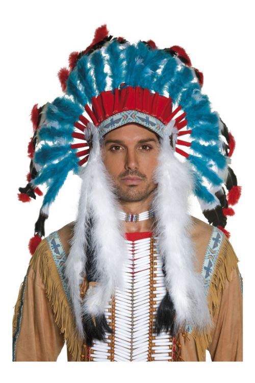 Coiffe D'indien Bleue Authentic
