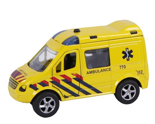 2-Play ambulance de recul avec son et lumière 11 cm jaune