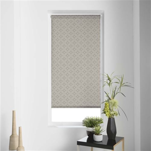 Store enrouleur imp. japonais 60 x 90 cm polyester modern Taupe