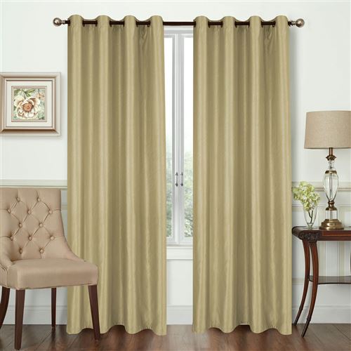 Paire rideaux obscurcissant zébré - beige - Dimensions : 140x260cm
