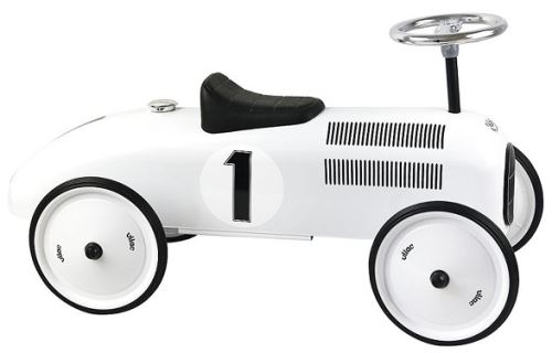 Porteur Bebe Voiture De Course Retro En Metal Vilac Coloris Blanc Polaire Des 18 Mois Kg Max Trotteurs Achat Prix Fnac