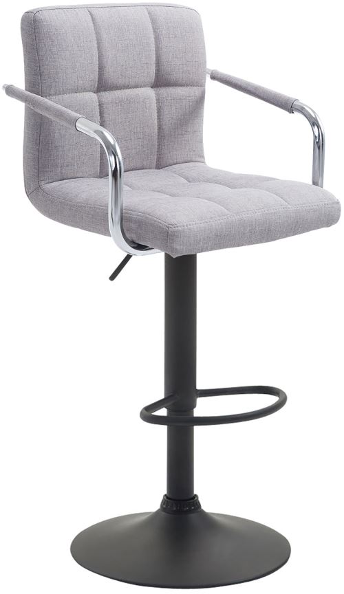 Tabouret de bar Lucy V2 en Tissu et piètement en Métal , Gris/Noir