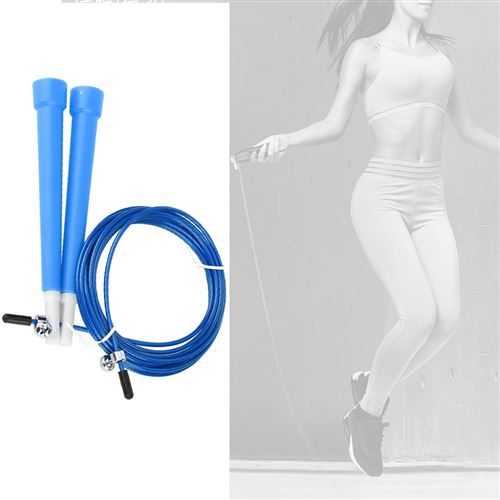 Corde À Sauter En Fil D'Acier Réglable Durable Pour L'Exercice De Formation De Fitness Bleu Foncé