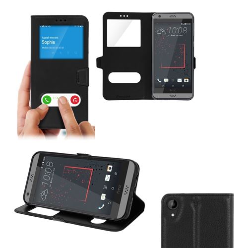 Etui de protection double fenêtre pour HTC DESIRE 530 / HTC 626 - Noir