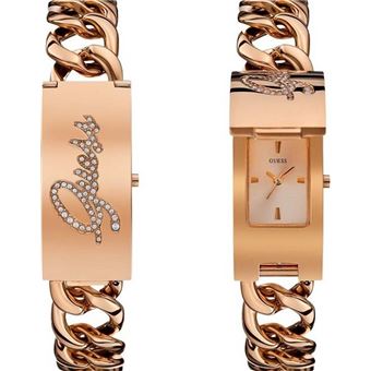 Montre Femme Guess Pop Icon W0321L3 Bracelet à maillons de couleur or rose  - Montre à quartz - Achat \u0026 prix | fnac